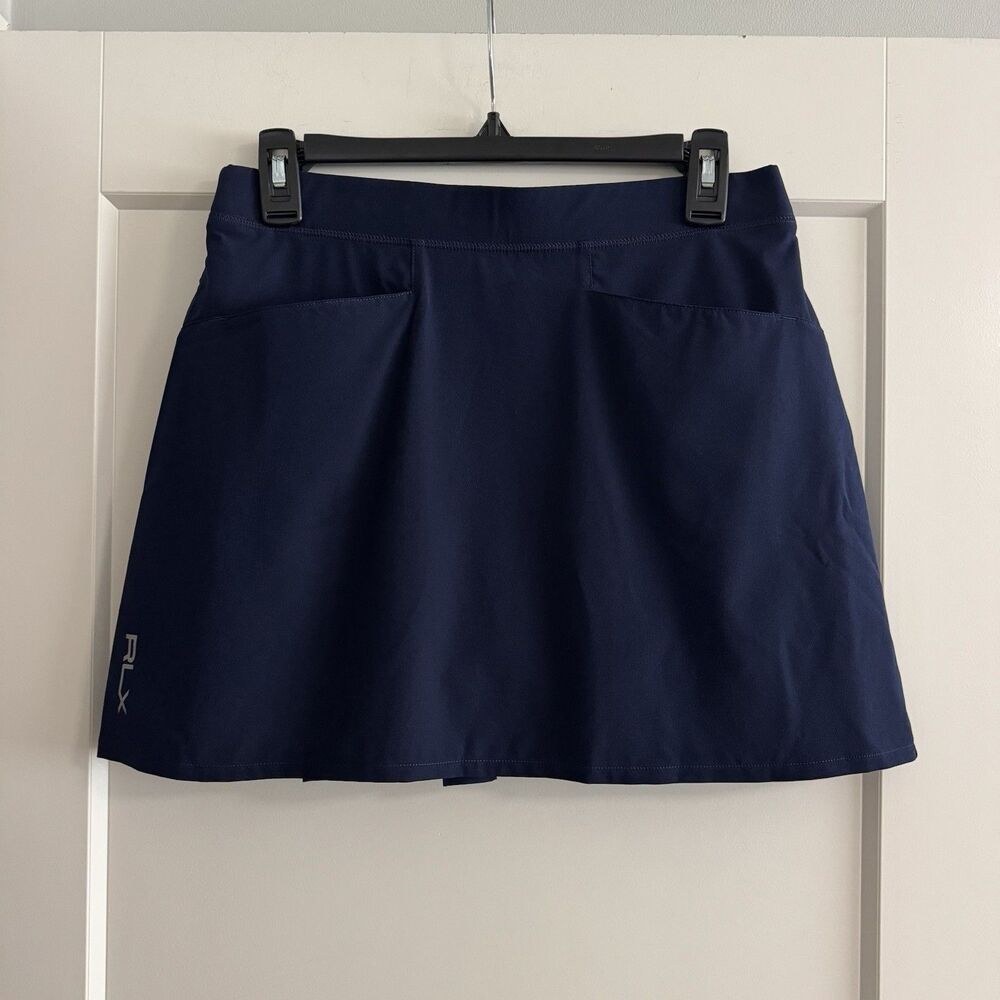 Ralph Lauren RLX Women's Golf Skort Navy Small Back Pleated Performance Skirt